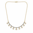 Etnico Fashion Gold Plated Kundan Black Beads Mangalsutra Necklace for Women
