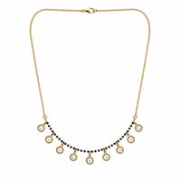 Etnico Fashion Gold Plated Kundan Black Beads Mangalsutra Necklace for Women