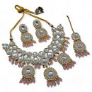 Knigght angel  Gold Plated Kundan Crystal Stone And Beads Necklace Set