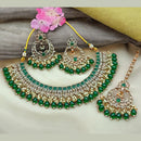 Knigght angel  Gold Plated Crystal Stone Pearl And Beads Necklace Set