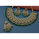 Knigght angel  Gold Plated Crystal Stone Pearl And Beads Necklace Set