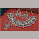 Knigght angel  Silver Plated Crystal Stone Pearl And Beads Necklace Set