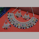 Knigght angel  Silver Plated Crystal Stone Pearl And Beads Necklace Set