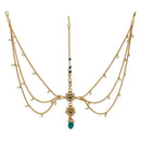 Rasmm Creations Gold Plated Austrian Stone And Pearls Damini Maangtikka
