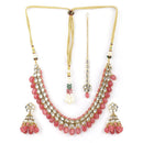 Rasmm Creations Gold Plated Kundan And Beads Necklace Set