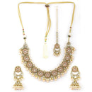 Rasmm Creations Gold Plated Kundan And Pearl Necklace Set