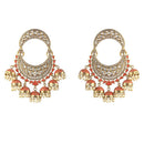 Rasmm Creations Gold Plated Pearl And Kundan Dangler Earrings
