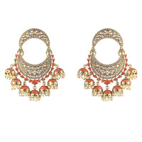Rasmm Creations Gold Plated Pearl And Kundan Dangler Earrings