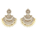 Rasmm Creations Gold Plated Pearl And Kundan Dangler Earrings