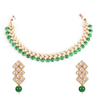 Rasmm Creations Gold Plated Kundan And Beads Necklace Set