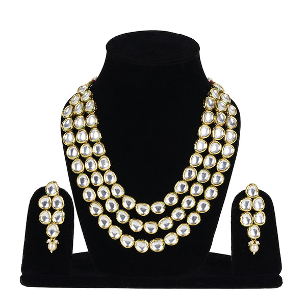 Exotica Collection 3 Layer Kundan Necklace Set