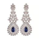Etnico Silver Plated White Diamond Sparkling Dangle Earrings for Women (E2101ZBl)
