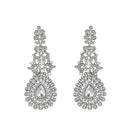 Etnico Silver Plated White Diamond Sparkling Dangle Earrings for Women (E2101ZW)