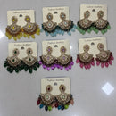 Midas Touch Pota Stone And Beaded Dangler Earrings for Women (Assorted Designs)