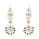Etnico Gold Plated Traditional Kundan & Pearl Chandbali Earrings For Women (E2861B)