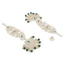Etnico Gold Plated Traditional Kundan & Pearl Chandbali Earrings For Women (E2861G)
