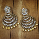 Etnico Gold Plated Traditional Kundan and Pearl Chandbali Earrings for Women (E2869W)