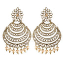 Etnico Gold Plated Traditional Kundan and Pearl Chandbali Earrings for Women (E2869W)