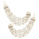 Etnico Gold Plated Multi Strand Earring with Ear Chain Embellished With Pearl For Women/Girls (E2882G)