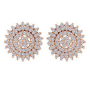 Etnico Stylish Latest Fashion Rose Gold Plated Cubic Zirconia American Diamoand Round Stud Earrings For Women/Girls (E2886)