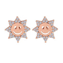 Etnico Stylish Latest Fashion Rose Gold Plated Cubic Zirconia American Diamoand Smiley Face Stud Earrings For Women/Girls (E2896)
