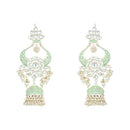 Etnico Gold Plated Traditional Kundan Pearl Meenakari Jhumka Earrings For Women/Girls (E2902Min)
