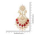 Etnico Gold Plated Traditional Kundan & Pearl Chandbali Earrings for Women (E2916R)