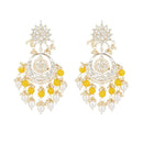 Etnico Gold Plated Traditional Kundan & Pearl Chandbali Earrings for Women (E2916Y)