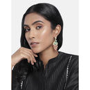 Etnico Gold Plated Meenakari Kundan Studded Peacock Design Dangle Earrings For Women (E2918R)
