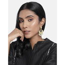 Etnico Gold Plated Meenakari Kundan Studded Peacock Design Dangle Earrings For Women (E2919Min)