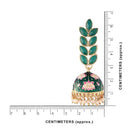 Etnico Gold Plated Meenakari Leaf Shaped Pearl Drop Jhumka Earrings For Women (E2922G)