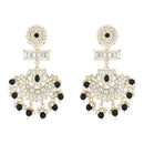 Etnico Gold Plated Traditional Kundan & Pearl Chandbali Earrings For Women (E2927B)