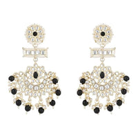 Etnico Gold Plated Traditional Kundan & Pearl Chandbali Earrings For Women (E2927B)