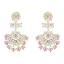 Etnico Gold Plated Traditional Kundan & Pearl Chandbali Earrings For Women (E2927Pu)