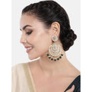 Etnico Gold Plated Traditional Kundan & Pearl Chandbali Earrings for Women (E3002G)