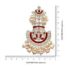 Etnico Gold Plated Traditional Meenakari Kundan & Pearl Chandbali Earrings for Women (E3004M)