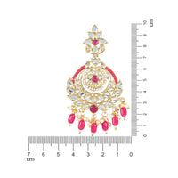 Etnico Gold Plated Traditional Kundan & Pearl Chandbali Earrings for Women (E3019Q)