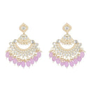 Etnico Gold Plated Traditional Kundan & Pearl Chandbali Earrings For Women (E3025Pu-1)