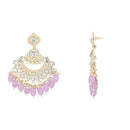 Etnico Gold Plated Traditional Kundan & Pearl Chandbali Earrings For Women (E3025Pu-1)