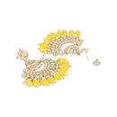 Etnico Gold Plated Traditional Kundan & Pearl Chandbali Earrings for Women (E3025Y)