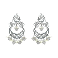 Etnico Gold Plated Traditional Handcrafted Pearl Kundan Beaded Chandbali Earrings for Women/Girls (Style 3)