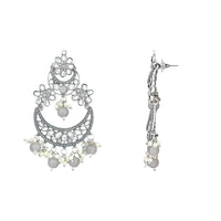 Etnico Gold Plated Traditional Handcrafted Pearl Kundan Beaded Chandbali Earrings for Women/Girls (Style 3)