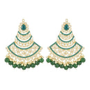 Etnico Gold Plated Traditional Meenakari Kundans & Pearls Chandbali Earrings For Women (E3032G)