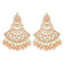 Etnico Gold Plated Traditional Handcrafted Pearl Kundan Beaded Chandbali Earrings for Women/Girls (E3032Pe)