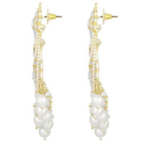 Etnico Gold Plated Traditional Handcrafted Pearl Kundan Beaded Chandbali Earrings for Women/Girls (E3033W)