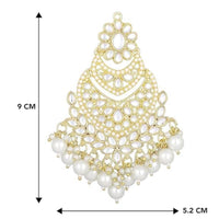 Etnico Gold Plated Traditional Handcrafted Pearl Kundan Beaded Chandbali Earrings for Women/Girls (E3033W)