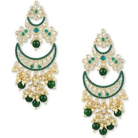 Etnico Gold Plated Traditional Handcrafted Pearl Kundan Beaded Chandbali Earrings for Women/Girls (E3054G)
