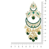 Etnico Gold Plated Traditional Handcrafted Pearl Kundan Beaded Chandbali Earrings for Women/Girls (E3054G)