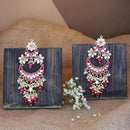 Etnico Gold Plated Traditional Handcrafted Pearl Kundan Beaded Chandbali Earrings for Women/Girls (E3054Q)