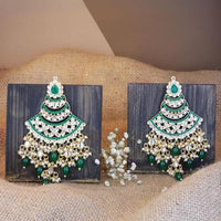 Etnico Gold Plated Traditional Handcrafted Pearl Kundan Beaded Chandbali Earrings for Women/Girls (E3055G)